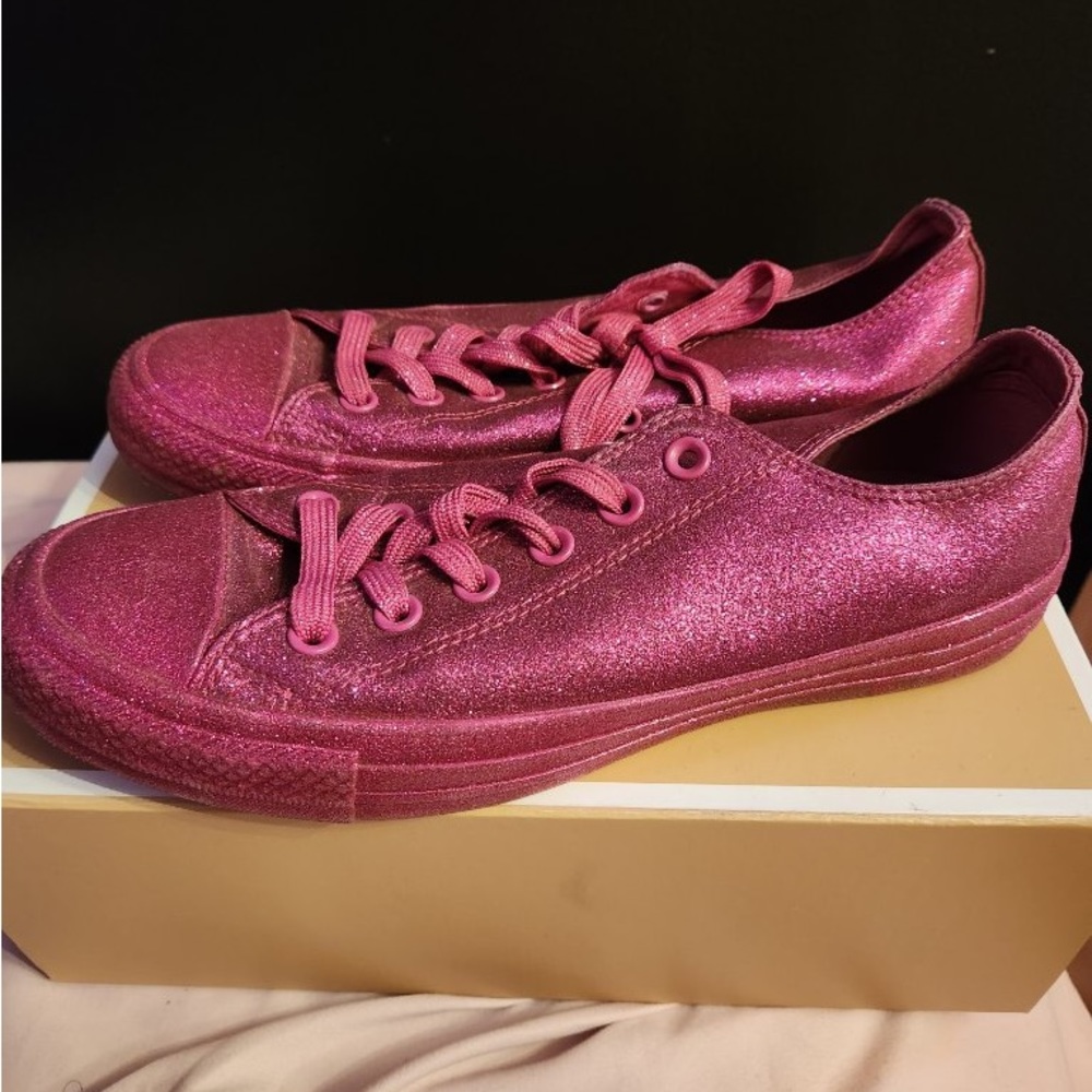 Pink glitter Converse